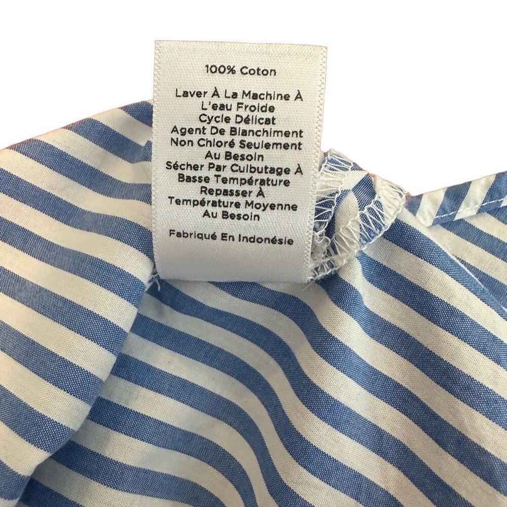 Talbots Blue and White Striped Blouse- Size XS - Picture 8 of 9